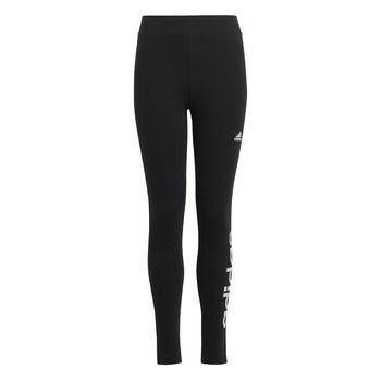 Leggings neri da bambina con logo sulla gamba adidas Essentials Linear Logo, Abbigliamento Sport, SKU a753000035, Immagine 0